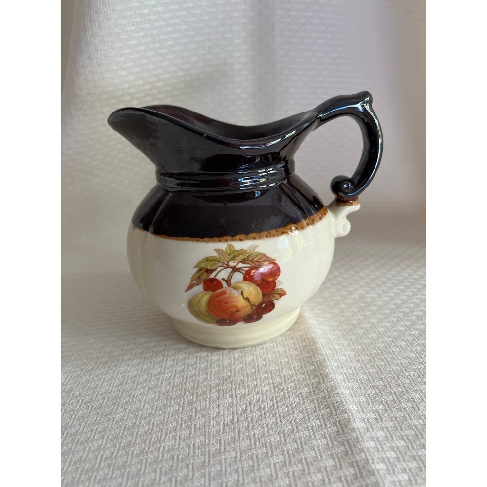 McCoy USA Pottery Vintage Pitcher Fruit and Berries #7528